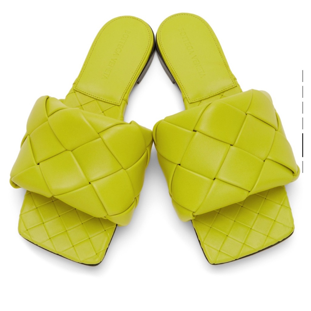 Bottega Veneta Bright Green/yellow  Woven Sandals